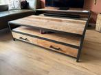 Salontafel industrieel 130cm breed, Ophalen, Gebruikt, 100 tot 150 cm, Teakhout