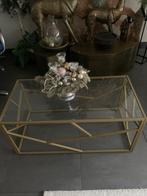 Salontafel modern metaal koper/goud glas, Ophalen, 50 tot 100 cm, 50 tot 100 cm, Glas