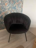 Zwarte velvet fauteuil, Huis en Inrichting, Fauteuils, Ophalen, 75 tot 100 cm, Zo goed als nieuw, Stof