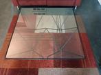 Metalen tafel met glas Paolo Diva stijl, Ophalen, Gebruikt, 100 tot 150 cm, Glas