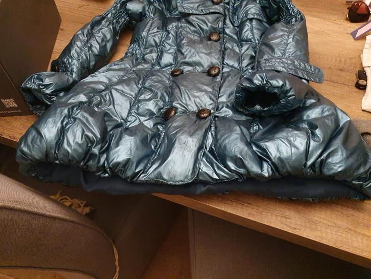 Nickelson Winterjas Metallic Groen/Blauw - Maat S, Kleding | Dames, Jassen | Zomer, Gedragen, Maat 36 (S), Overige kleuren, Ophalen of Verzenden