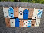 Houten decoratie met huisjes, Ophalen, Zo goed als nieuw