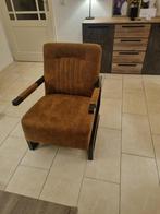 Fauteuil met armleuning kleur : cognac, 75 tot 100 cm, Ophalen of Verzenden, Zo goed als nieuw, Stof