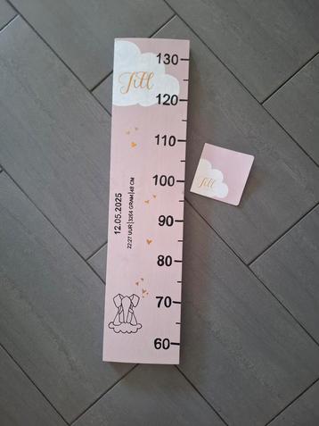 Groeimeter - Meetplank Hout - Handgemaakt Kraamcadeau beschikbaar voor biedingen