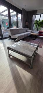 Industriële Salontafel 80x90 cm, Ophalen, Zo goed als nieuw, Rechthoekig, Industrieel