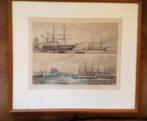 Staalgravure uit 1870 seewesen bl. 9 brockhaus atlas, Ophalen