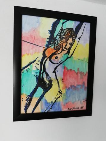 Ivar Shuko, Model. Aquarel. 2017. 35/45 cm.  beschikbaar voor biedingen