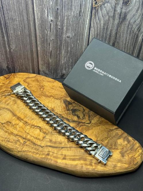 “CHAIN BIG” buddha to buddha NIEUWSTAAT 21cm, maat: F, Sieraden, Tassen en Uiterlijk, Armbanden, Zo goed als nieuw, Zilver, Zilver