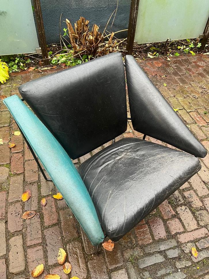 Rob Eckhardt van Speijck fauteuil Vintage klassieker, Huis en Inrichting, Fauteuils, Gebruikt, Hout, Leer, Metaal, Overige materialen