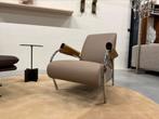 Nieuw Gelderland 5770 Fauteuil Taupe leer design stoel, Huis en Inrichting, Fauteuils, Nieuw, Ophalen of Verzenden, Gelderland