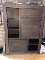 Houten kast met lades en planken, Gebruikt, 100 tot 150 cm, Ophalen of Verzenden, Met lade(s)