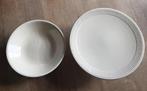 Mooie vintage set taartplateau en schaal op voet, Ophalen, Gebruikt, Overige stijlen, Schaal of Schalen