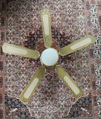 Vintage Plafondventilator met Rotan & Lamp, Huis en Inrichting, Ophalen, Gebruikt, Metaal, Vintage