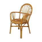 Vintage Rotan Stoel Fauteuil Boho Design Jaren 70, Huis en Inrichting, Fauteuils, Ophalen, Gebruikt, Minder dan 75 cm, Boho