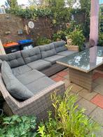 Lounge set met dinner tafel, Tuin en Terras, Tuinsets en Loungesets, Ophalen, Gebruikt, Eettafel, Rotan