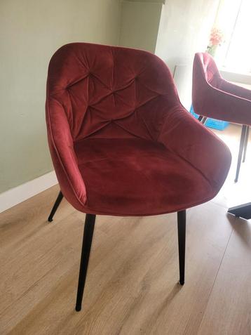 Velvet eetkamerstoelen bordeaux beschikbaar voor biedingen