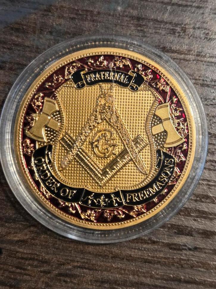 Vrijmetselaars Gedenkmunt - Fraternal Order, Verzamelen, Overige Verzamelen, Nieuw, Ophalen of Verzenden