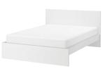 IKEA Malm bed 160x200 incl lattenbodem en 1 nachtkastje, Huis en Inrichting, Slaapkamer | Bedden, Ophalen, Gebruikt, Wit, Tweepersoons