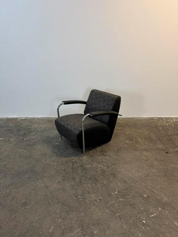 Leolux Scylla grijs met prachtig patroon, Huis en Inrichting, Fauteuils, Zo goed als nieuw, 50 tot 75 cm, 75 tot 100 cm, Ophalen