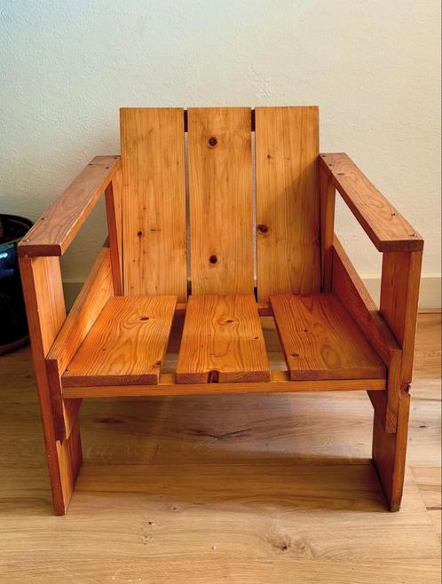 Vintage grenen Gerrit Rietveld Kratstoel, Huis en Inrichting, Stoelen, Ophalen