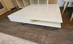 Salontafel wit glas. GRATIS ophalen, Huis en Inrichting, Ophalen, 100 tot 150 cm, Vierkant, 50 tot 100 cm
