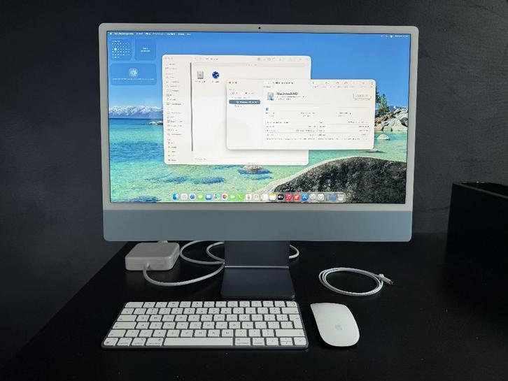 iMac 24" Blauw 16GB 1TB SSD - 4 Ports - MsOffice 2024, Computers en Software, Apple Desktops, Zo goed als nieuw, iMac, SSD, 3 tot 4 Ghz