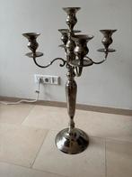 Mooie hoge zilverkleurige kaarsenkandelaar, 80 cm hoog, Huis en Inrichting, Woonaccessoires | Kandelaars en Kaarsen, Ophalen, Overige kleuren