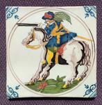 Oude Antieke Tichelaar wandtegel paard ruiter wand tegel, Antiek en Kunst, Antiek | Wandborden en Tegels, Ophalen of Verzenden