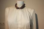 Brunello Cucinelli witte blouse zijde accenten kraagje M, Maat 38/40 (M), Wit, Gedragen, Brunello Cucinelli