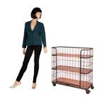 Industriële Trolley Bakkerskar Vintage Transportkar, Huis en Inrichting, Kasten | Stellingkasten, Info@dehanzeherten.nl, Nieuw