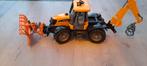 Bruder JCB trekker met kraan en sneeuwschuiver en 2 lieren, Ophalen of Verzenden