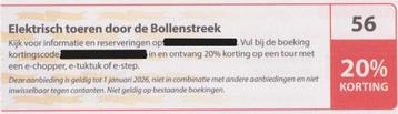 Elektrisch toeren door de Bollenstreek 20% korting bon nr 56 beschikbaar voor biedingen