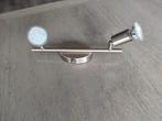 Plafondlamp dubbel spot - zilvergrijs, Metaal of Aluminium, Ophalen of Verzenden, Zo goed als nieuw, Modern
