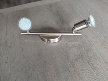 Plafondlamp dubbel spot - zilvergrijs beschikbaar voor biedingen