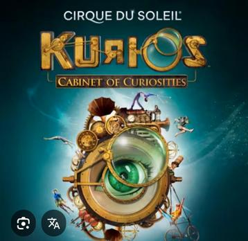 3 kaarten 1 november Cirque du Soleil Kurios  beschikbaar voor biedingen