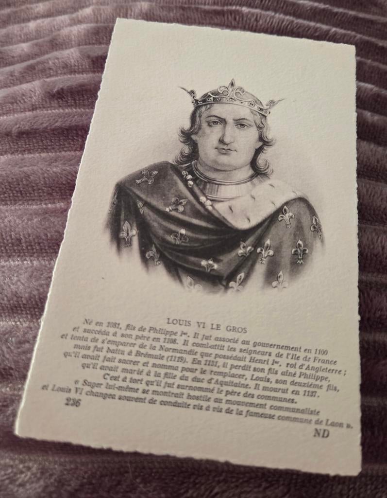 Lodewijk VI van Frankrijk - Lodewijk de Dikke (le Gros), Verzamelen, Ansichtkaarten | Themakaarten, Verzenden, Voor 1920, Ongelopen