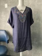 Donkerblauwe linnen tuniek-jurk van G. Ricceri maat L, Blauw, Maat 42/44 (L), Ophalen of Verzenden, G. Ricceri