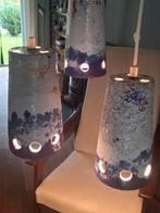 Vintage fat lava hanglamp 3 kelken wit/paars. Nwe bedrading., Huis en Inrichting, Lampen | Hanglampen, Ophalen, Gebruikt, 75 cm of meer