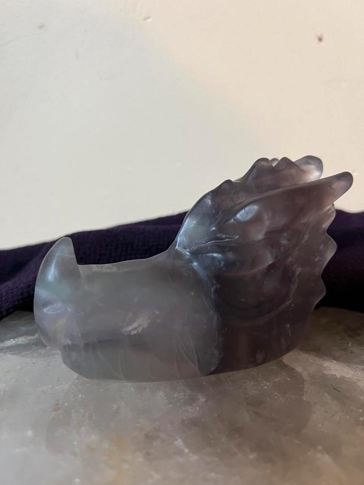 Draak schedel fluoride 493 gram power hoge trilling SALE, Sieraden, Tassen en Uiterlijk, Edelstenen, Nieuw, Ophalen of Verzenden