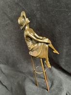 Vrouw op kruk (Chiparus) brons/bronzen, Antiek en Kunst, Ophalen of Verzenden