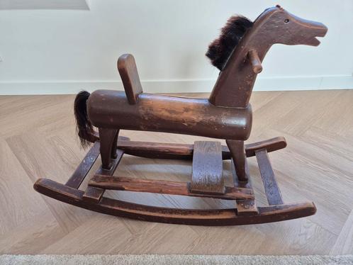 Antiek houten hobbelpaard uit de jaren 30 – handgemaakt, Antiek en Kunst, Antiek | Speelgoed, Ophalen