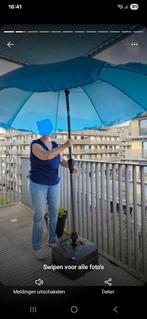 Parasol hemelsblauw, Tuin en Terras, Parasols, Ophalen, Zo goed als nieuw