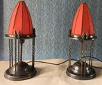 Stel Amsterdamse School Tafellampen, Antiek en Kunst, Ophalen of Verzenden