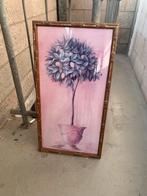 Villeneuve  woonaccessoires  met glas en  bamboe lijst., Ophalen, Zo goed als nieuw, Schilderij, Minder dan 50 cm