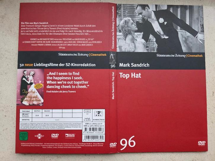 DVD Cinemathek musical Tophat, Cd's en Dvd's, Dvd's | Klassiekers, Zo goed als nieuw, Overige genres, Voor 1940, Alle leeftijden