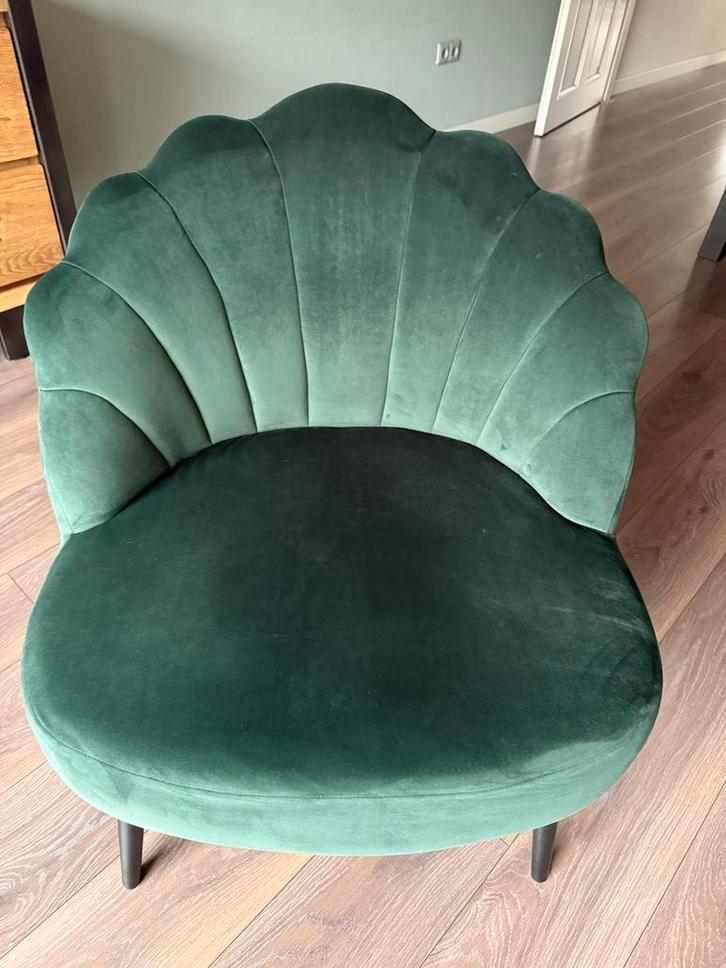 Groene Fauteuil - Stijlvolle Stoel, Huis en Inrichting, Stoelen, Gebruikt, Eén, Metaal, Overige kleuren, Ophalen