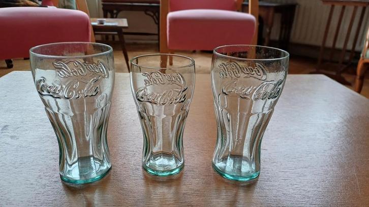 Coca Cola Glazen Set van 3, Antiek en Kunst, Antiek | Glas en Kristal, Ophalen of Verzenden