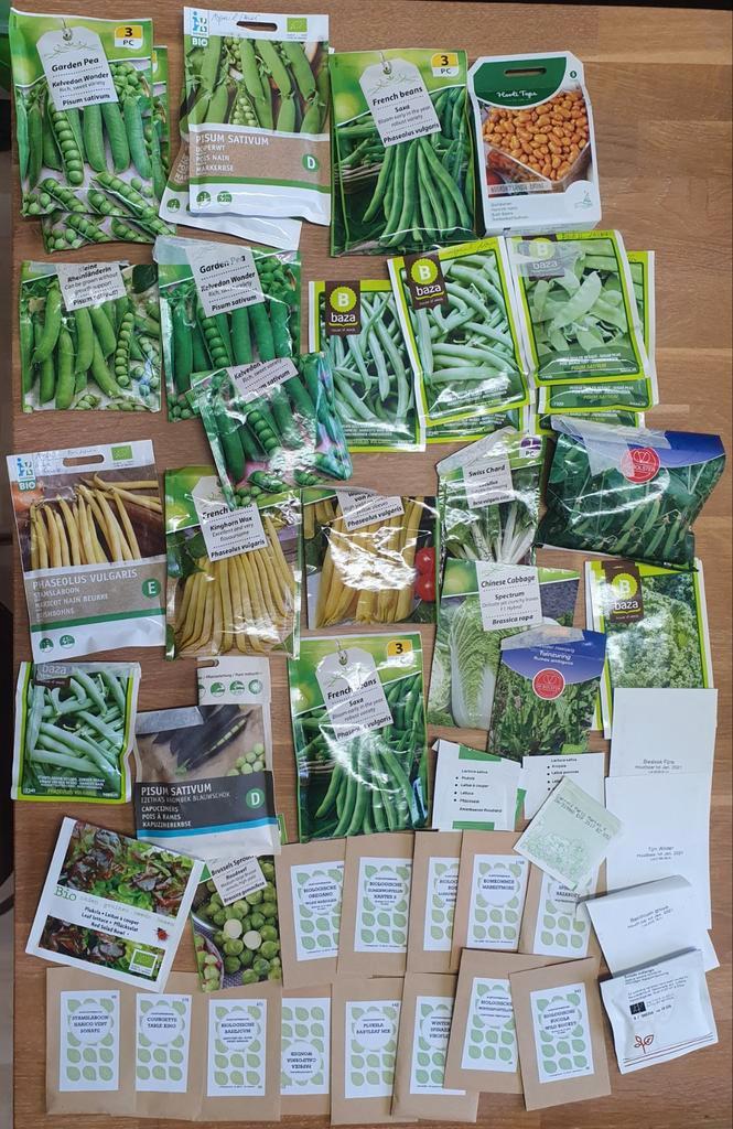 Grote collectie Moestuin groentenzaden. Ongeveer 50 zakjes., Tuin en Terras, Bloembollen en Zaden, Zaad, Volle zon, Ophalen of Verzenden