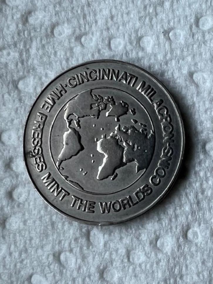 Mach 80 munt CINCINNATI MILACRON HME PRESSES MINT DE MUNTEN, Postzegels en Munten, Penningen en Medailles, Overige materialen