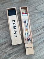Domino & Mikado Spel in Houten Doos, Hobby en Vrije tijd, Gezelschapsspellen | Bordspellen, Een of twee spelers, Ophalen of Verzenden